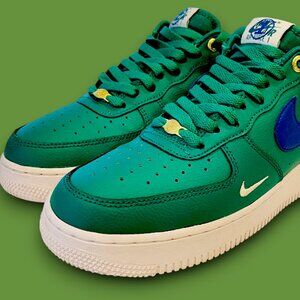 Nike Air Force 1 '07 LV8 Men's Size 9.5 Malachite/Blue Jay-Sail-White DQ7658-30